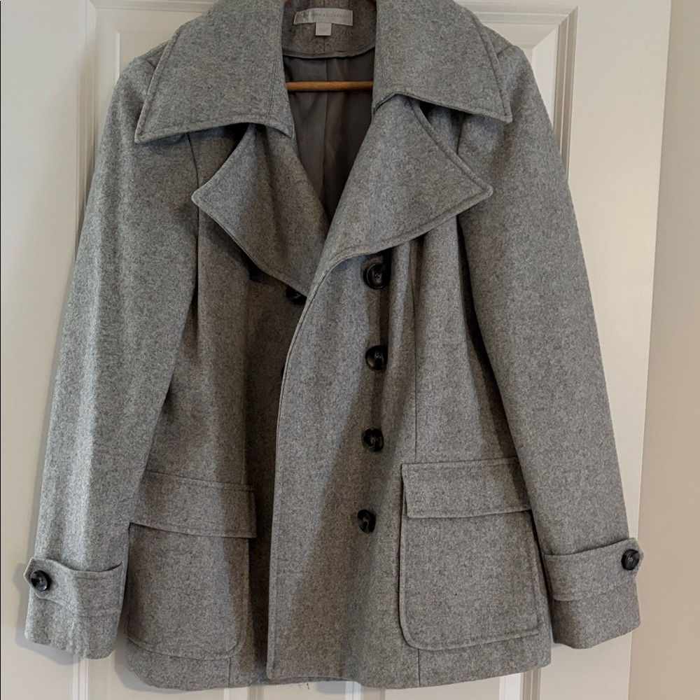 New York & Company Gray Wool Pea Coat
